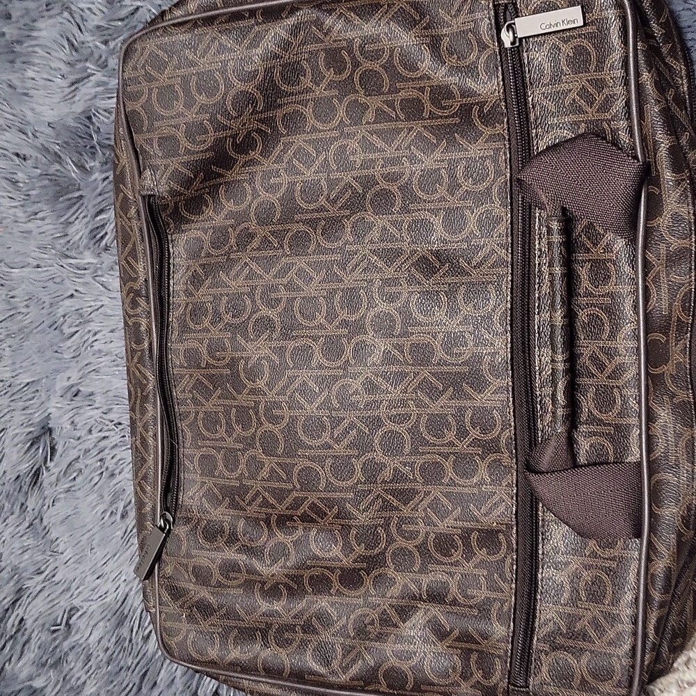 Calvin Klein Dark Brown Monogram Briefcase - Picture 9 of 9